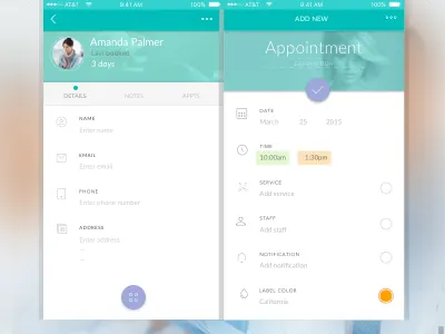 Material Design Appt. Scheduler animation appointment calendar concept material design schedule