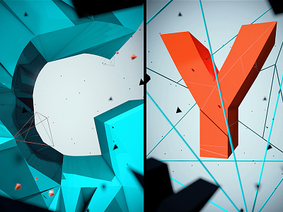 Polygon alphabet 3d alphabet art cinema4d illustration poly polygon render