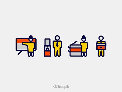 Office Set business copy icons job office presentation