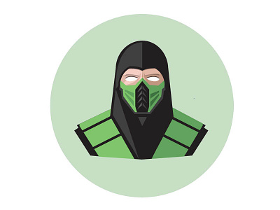 Mortal Kombat Reptile Illustration flat green mortal kombat reptile illustration