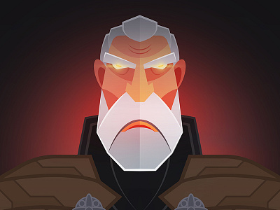 Count Dooku beard count dooku dark side face flat illustration jedi old man sith lord star wars wizard