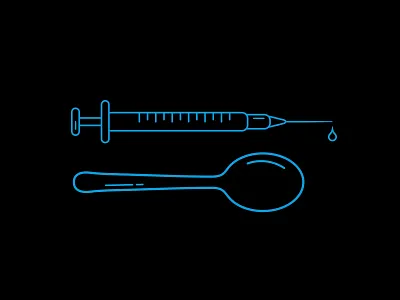 Junkie drugs heroin icon icons illustration line art needle syringe vector