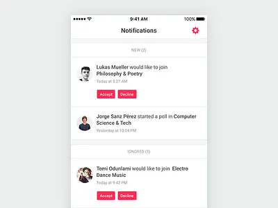 Notifications clean information interaction ios iphone mobile notification user experience user interface ux