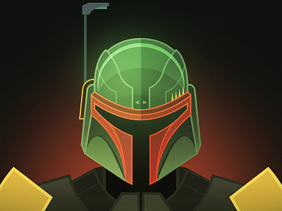 Boba Fett boba fett bounty hunter design empire strikes back flat flat design helmet illustration lineart madalorian mask star wars