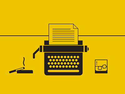 Tools of the Trade cigarette illustration kubrick line art novelist the shining typewriter whiskey