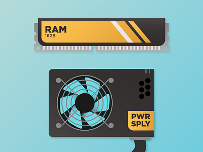 computer components computer fan gradients illustration memory