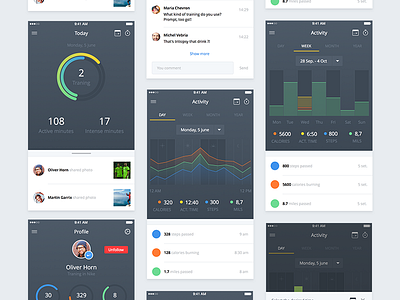 Fitness app [WIP] color graph ios ipad iphone ui ux