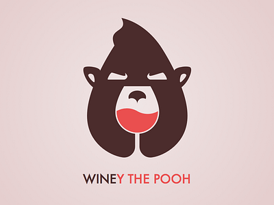 Siberian wine shop bear concept debut flat hello invite logo negative space shop wine