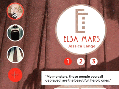 AHS Freak Show Site Menu american horror story animations menu transitions ui web design