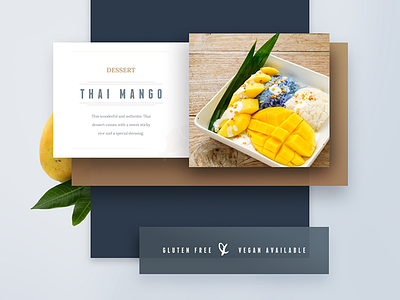 Menu Footer brown clean collage color dessert flat fruit mango menu thai ui