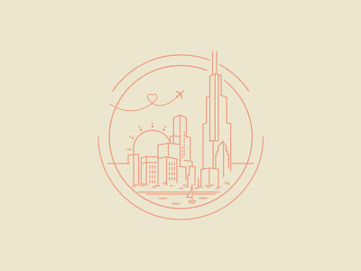 Chicago chicago city flat illustration line vector