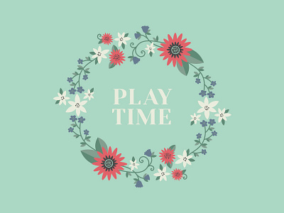 Playtime floral flower illustration vector vines