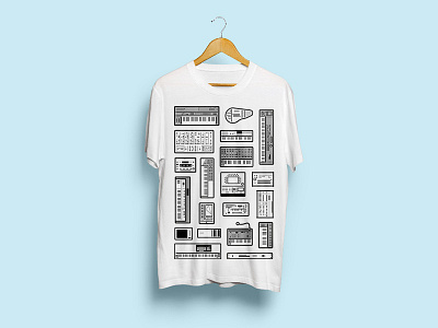 Tshirt design with analog synthesizers 80s analog minimal synthesizers tshirt