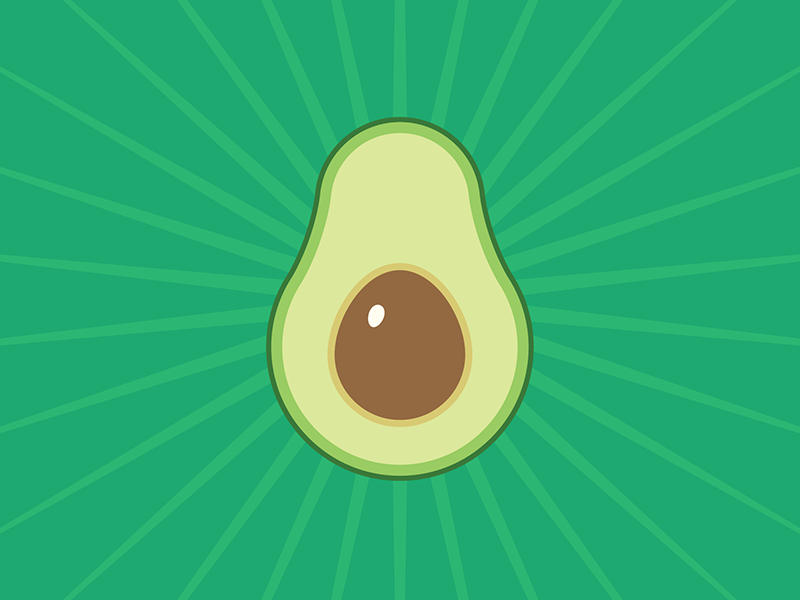 Avocado time avocado burst food fruit green icon illustration illustrator