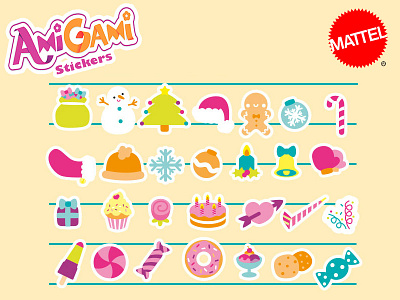 Amigami Stickers for Mattel 05 amigami cute kawaii love mattel stickers toy