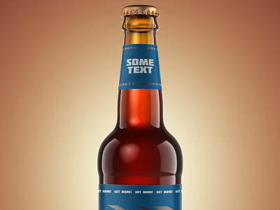 Free Mockup of Classic Beer Bottle PSD 3d beer bottle glass mockup template