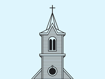 Church church icon illustration line art outline vector