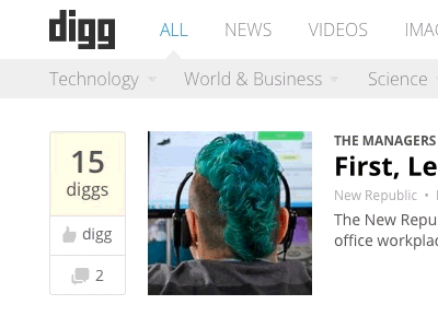 Digg Concept digg redesign ui