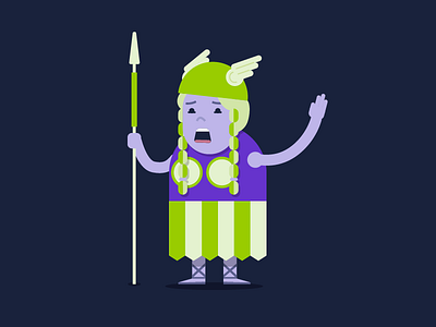 Brunhilde, or The Fat Lady Singing character design illustration vector