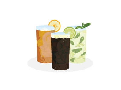 Garibaldi, Fernet & Mojito time drinks fernet garibaldi mojito vector