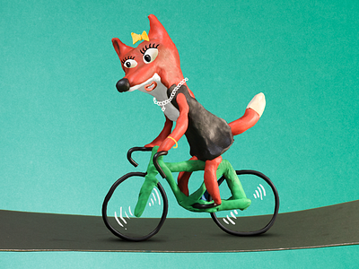 Fixed fox character clay illustration plasticine