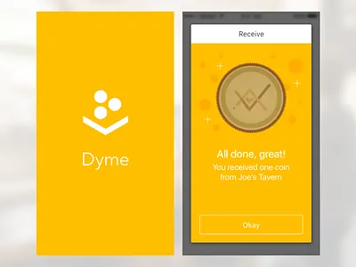 Dyme Dribbble coins ios loyalty mobile rewards