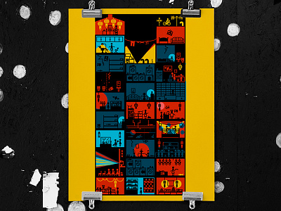 Kowloon Walled City french paper ink kowloon screen print