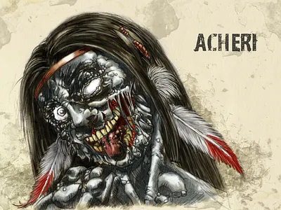 #31DaysofMonsters Day 5: Acheri 31daysofhalloween 31daysofmonsters acheri folklore horror horrormacabre illustration monster nativeamerican scary scarymonster spirit