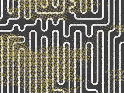 Little thing for a little thing. gold halftone lines poster screen print smoke texture