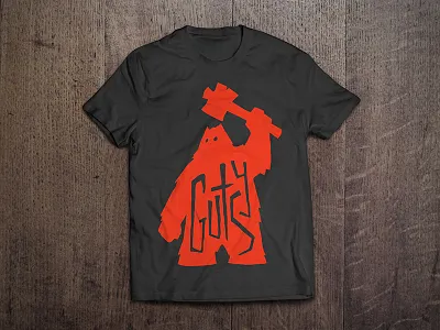 Gutsy on a shirt halloween illustration logo monster vector