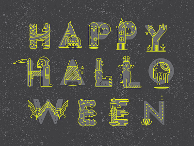Happy Halloween 2014 halloween holiday icons illustration mono mono stroke mono weight simple