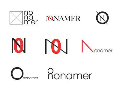 Nonamer black branding design flat identity logo no red