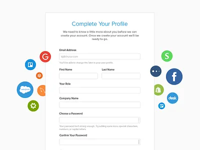 Complete Profile form signup