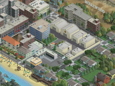 Warner 20 years 20 bros city isometric warner years