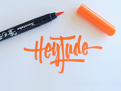 Hey Jude beatles brush pen logo calligraphy lettering script