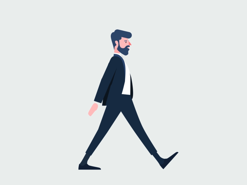 Walk animation character cycle gif loop man motion office walk