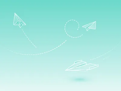 Paper planes atmosphere design illustration line paper planes shadow vector