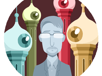 Snowden editorial eyeball russia snowden spy vector