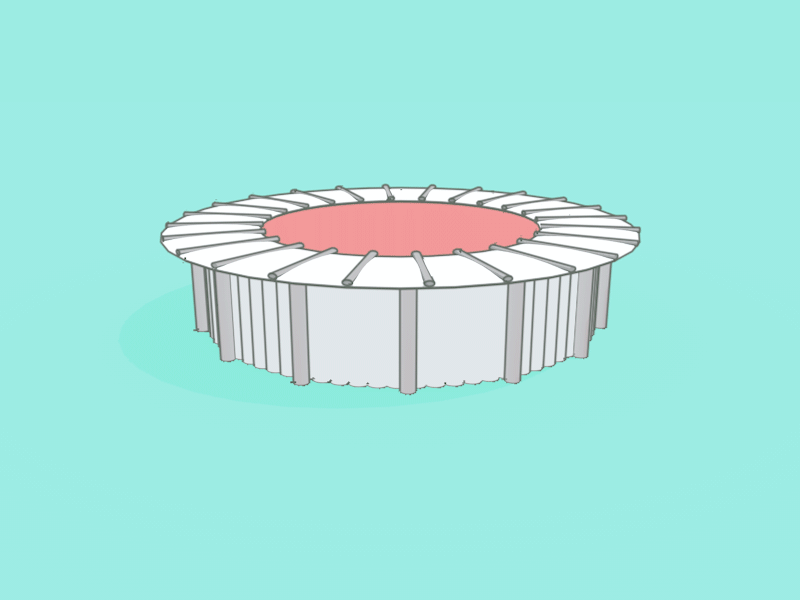 Stadium Model 3d c4d cinema 4d flat football gif motion rotate shadow sketch and toon stadium strokes