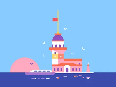 Maiden's Tower guide illustration istanbul kid maidenstower travel