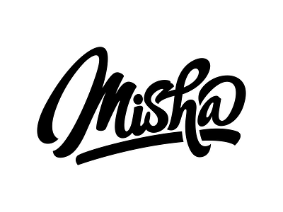 Misha lettering logo typography