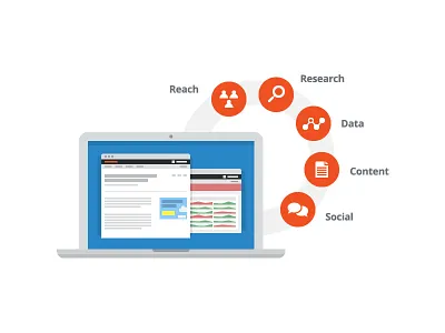 About Page illustration about data icons illustration macbook monitor spiceworks