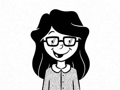 Selfie character cute drawing girl glasses illustration noise portrait