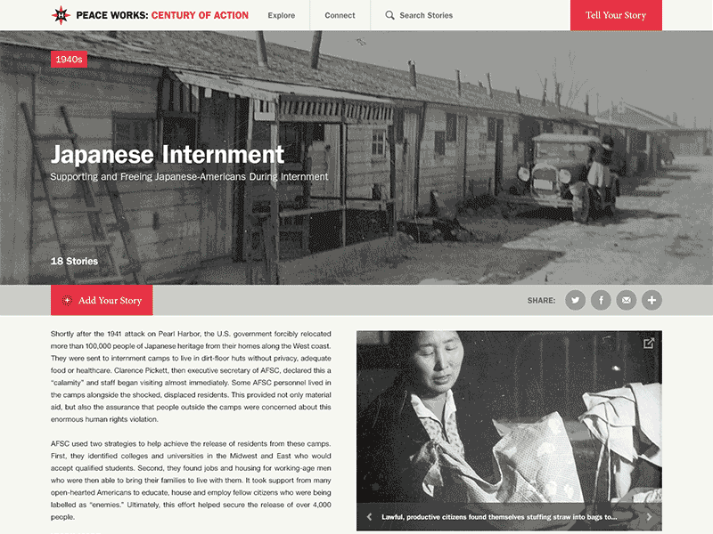 Milestone - Japanese Internment milestone web website