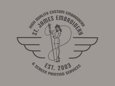 St. James Embroidery apparel branding embroidery identity logo screen printing type typography