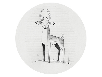 Little Stag animals character creature deer forest illustration monochrome sketch stag