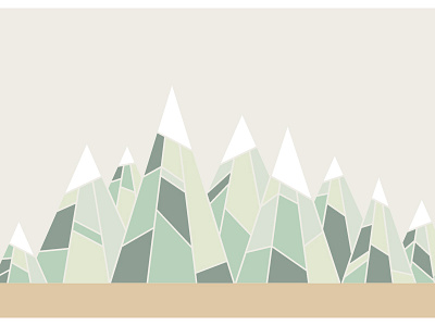 Mountains geometric green landscape mountains murial nursery skyline