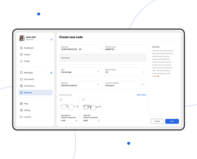 Discount Management - UI Design clean ui dashboard design discount discount page ecommerce form form ui light mode minimal ui modern ui saas ui ui design ui ux user interface ux web web design web ui