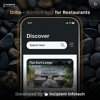 DIIBS - Auction App for Restaurants adobexd branding design ecommerce figma graphic design illustration illustrator photoshop product design ui ux vector xd