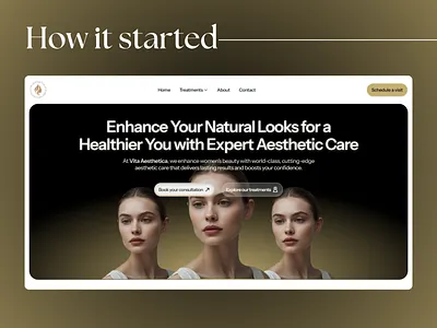 Vita Aesthetica - Header section redesign hero section hero section inspo hero section redesign rebranding redesign vita aesthetica